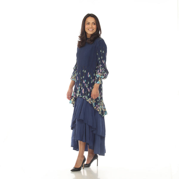 Long Sleeve Multi Layer Dress - DR1298 Black Print